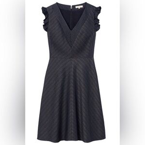 Rebecca Taylor Linen Blend Suiting Sleeveless V-Neck Dress Academia Office, 8